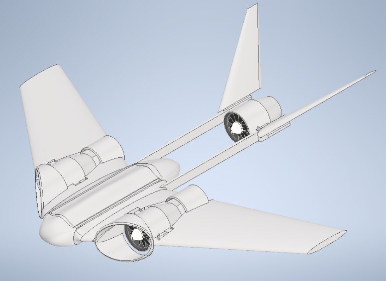 航模垂直起降可倾转涵道结构无人机总体布局