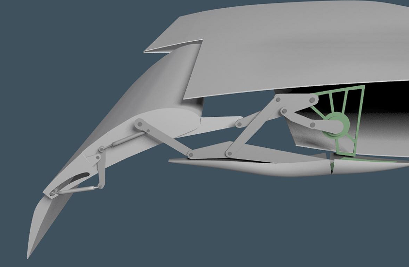 飞机机翼打开结构CAD模型