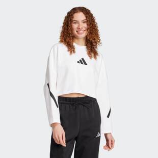 adidas阿迪达斯2025春季 圆领卫衣JW1759 女子Z.N.E.运动休闲短款