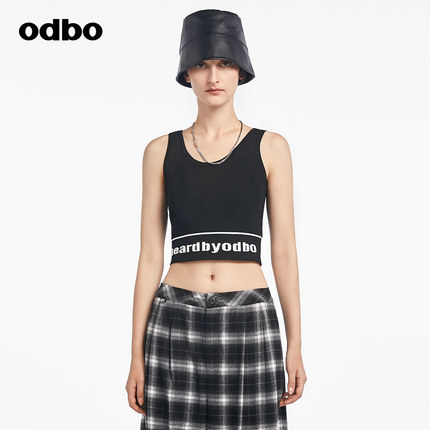odbo/欧迪比欧原创设计辣妹吊带背心女夏季新款百搭短款运动上衣