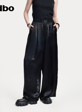 odbo/欧迪比欧原创时尚设计休闲裤2025春夏新款阔腿裤醋纤西装裤