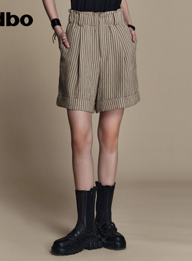 odbo/欧迪比欧原创设计时尚条纹短裤女夏季新款西装休闲裤