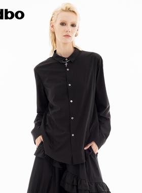 odbo/欧迪比欧时尚休闲高级感女装2025年秋季新款长袖单排扣衬衫