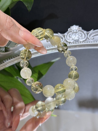 暴富设计黄水晶手链女金发晶手串招财转运轻奢小众精致手串