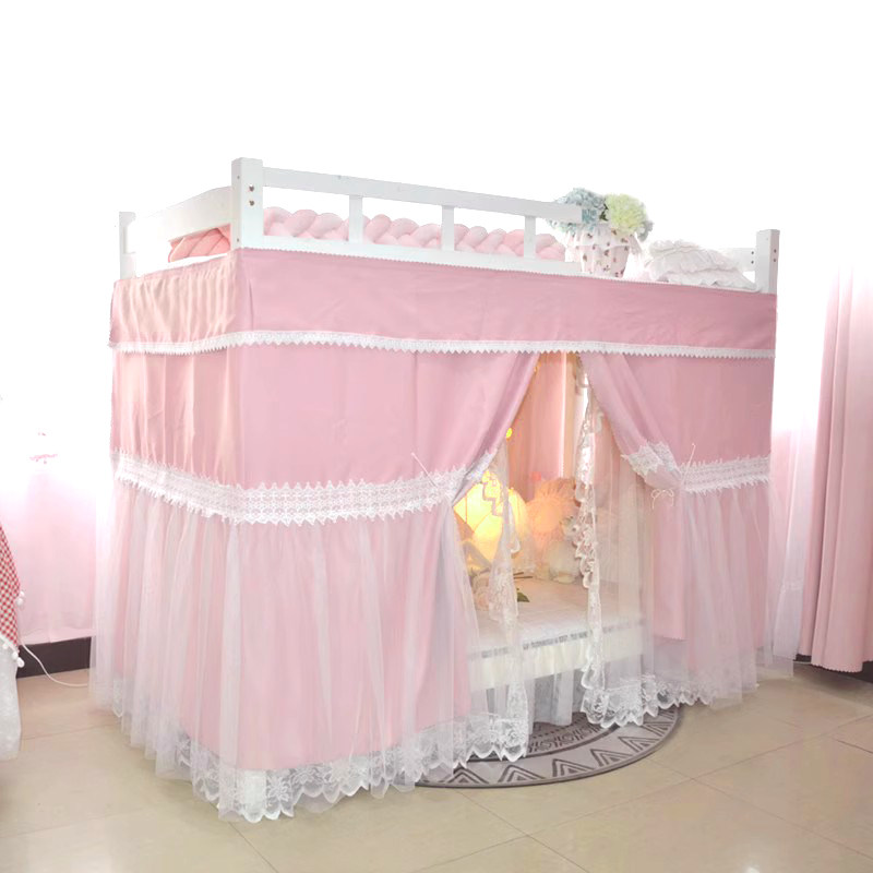 大学生宿舍床帘加厚强遮光上铺男下铺女寝室下桌帘子挡布卡通床幔