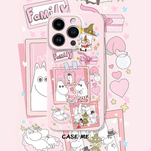 适用iphone16/15pro苹果13/14Promax华为P70/MATE70/vivox100/X90/S19/oppoReno11/Reno10/9卡通姆明手机壳