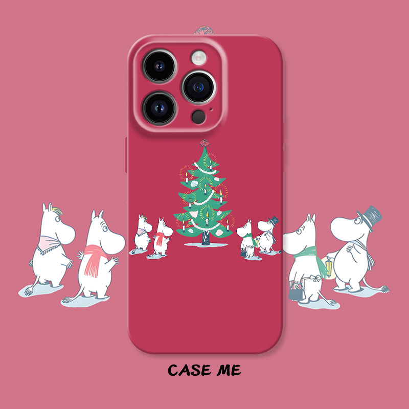 适用iphone16/15pro苹果17Promax华为NOVA13/OPPOReno12/Reno11/vivoS20/x200/X100/Y300卡通小众姆明手机壳