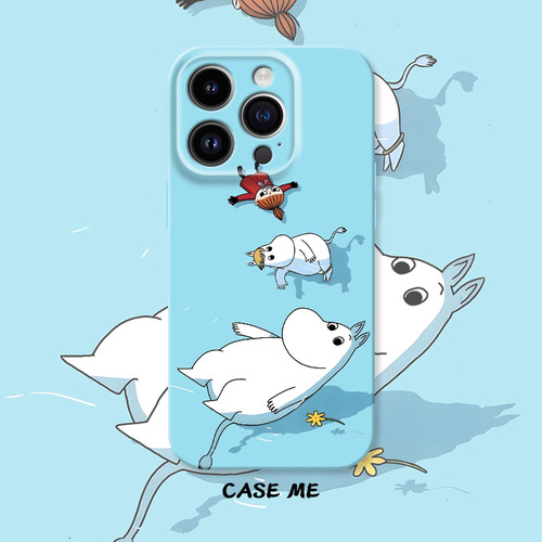 姆明夏日漂浮适用iphone16/15pro苹果17Promax华为P70/Nova13/vivox200/oppoReno13/12小米15红米K80手机壳