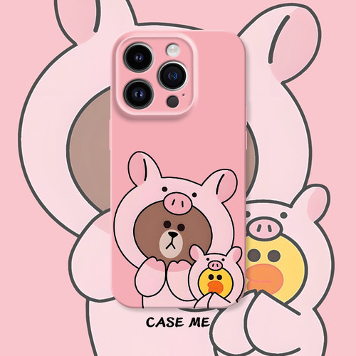 brown布朗熊适用iphone16/15pro苹果13/17Promax华为P70/MATE70/vivox100/X90/S19/oppoReno13/Reno14手机壳