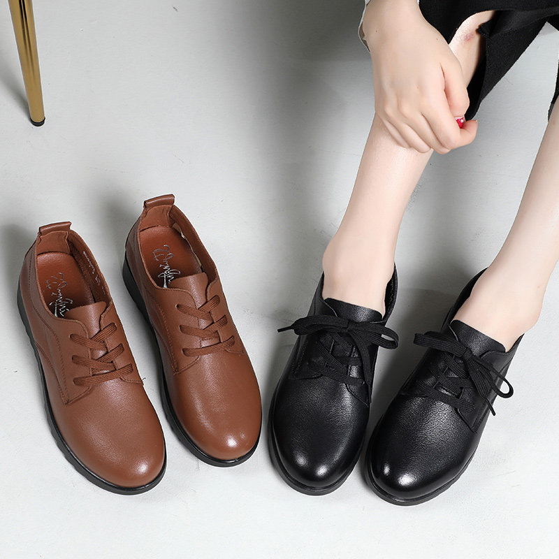 真皮女鞋秋冬中年加绒单鞋女大码中老年妈妈鞋软底防滑老人皮鞋女,女鞋,深口单鞋,淘宝优惠券,粉丝福利购,淘宝优惠卷