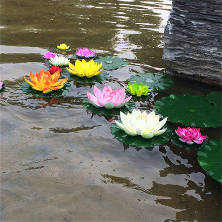 仿真荷花荷叶水上漂荷花莲花供佛仿真绿植