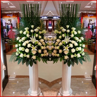 开业开张花篮乔迁庆典鲜花速递港式罗马柱演出会展同城送花蓝杭州