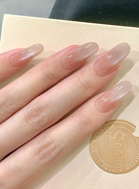 手工穿戴甲温柔水嫩果冻美甲贴片