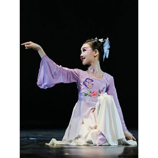 儿童蝶香舞蹈服王诗意同款 金刚舞蹈蝴蝶道具女古典舞飘逸演出服装