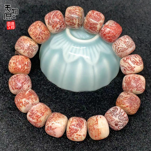 鹿头盖骨三界手串老型桶珠带纹路文玩手链diy配饰配件 保真包邮