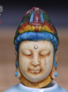 鹿角雕刻观音吊坠背云挂件配饰