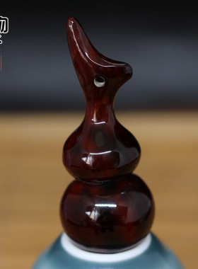 天然牦牛角葫芦手把件复古熏色吊坠挂件配饰配件