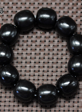 黑羊角原色桶珠老型手串手链