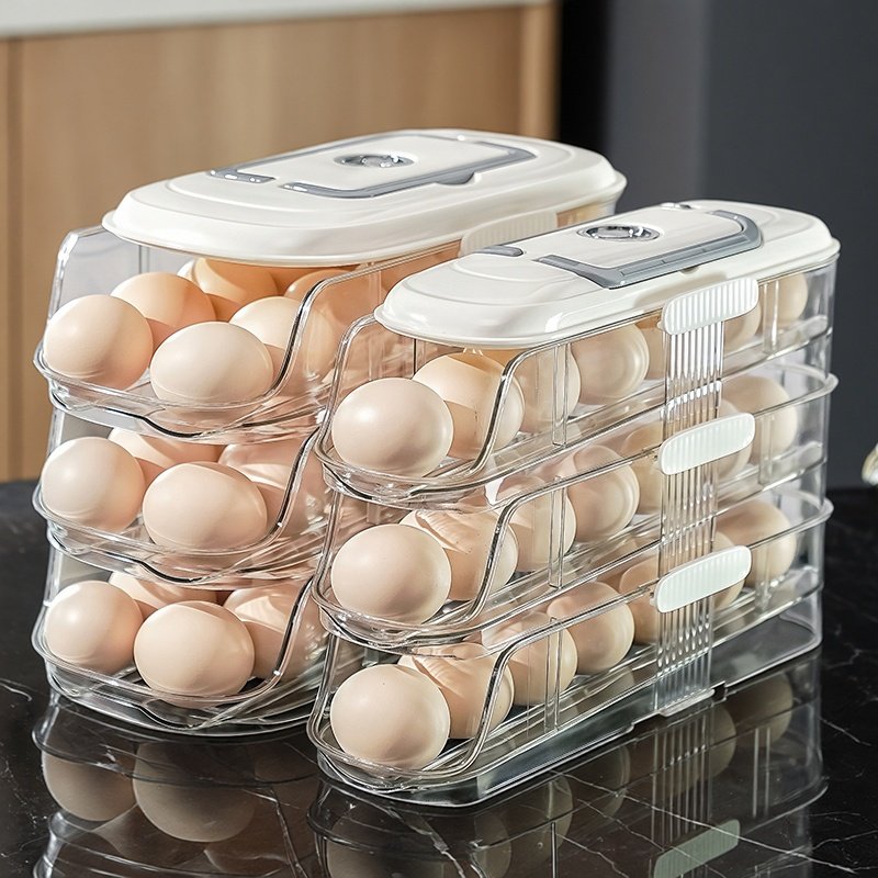 滚动鸡蛋收纳盒厨房多层斜口自动滚蛋器冰箱侧门鸡蛋托专用保鲜盒,收纳整理,食物收纳盒,淘宝优惠券,粉丝福利购,淘宝优惠卷