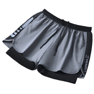 泳裤女士假两件防走光游泳短裤大码成人单件平角五分沙滩双层速干