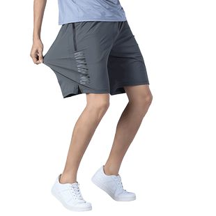 运动短裤男跑步健身速干弹力夏季休闲沙滩五分宽松训练羽毛篮球裤