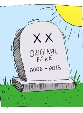 mandkaws ORIGINAL FAKE潮玩雕塑摆件收藏 恶搞趣味纪念结业墓碑