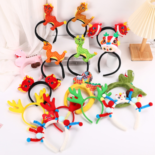 龙年生肖头饰可爱龙公仔发箍超萌龙角发卡成人儿童活动表演头饰品