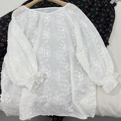 宽松洛丽塔套头七分袖纯棉自制