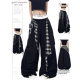 女宽松垂感休闲拖地长裤 DUSK美式 嘻哈街舞叠穿可拆卸格子阔腿裤 子