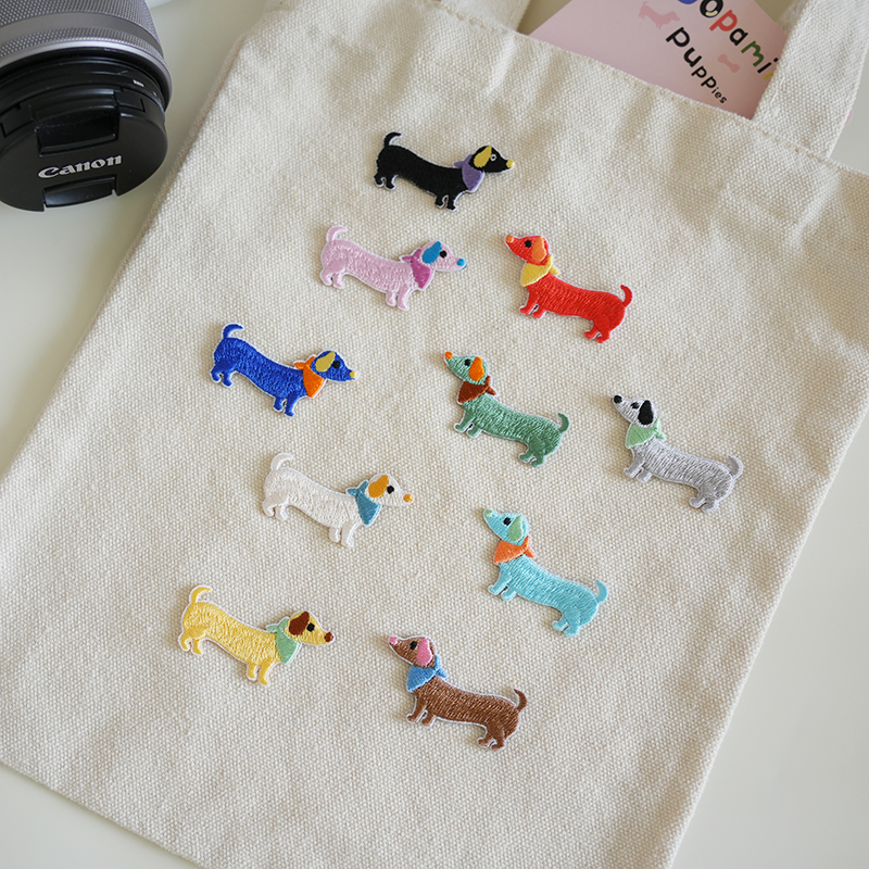 粘贴款可爱短腿狗狗刺绣布贴多巴胺腊肠狗包包装饰贴衣服破洞遮盖
