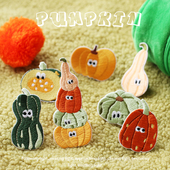 自粘可爱搞怪南瓜刺绣贴手账本手机壳刺绣装 饰贴衣服裤 子补丁贴