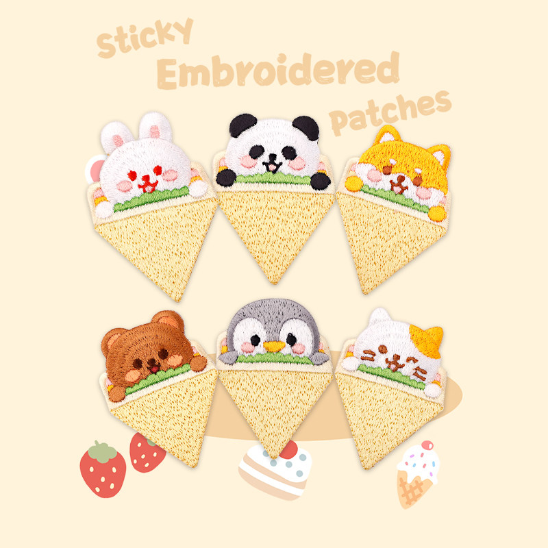 自粘三明治可爱刺绣贴卡通布贴包包装饰图案贴布帽子衣服破洞补丁