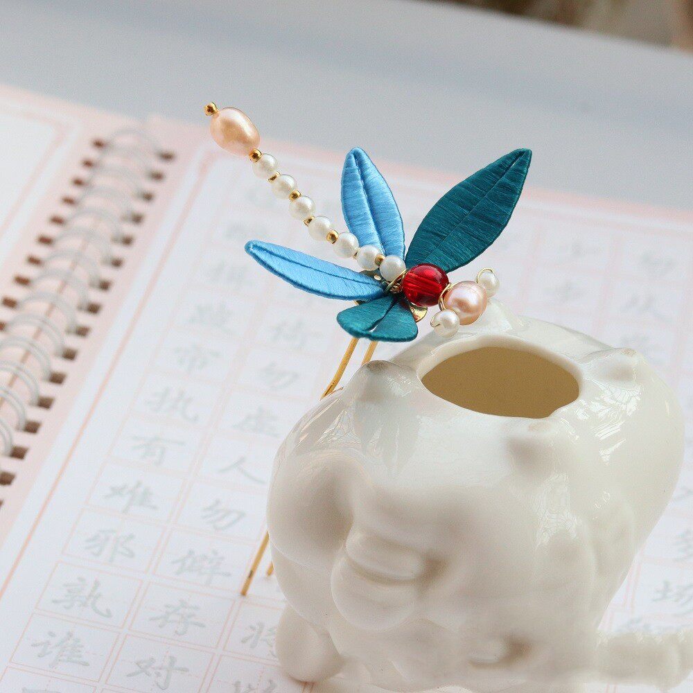 缠花小蜻蜓发簪汉服精品头饰配饰发钗簪娘古风拍摄成品蜻蜓簪子