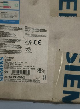 交流接触器3TF52 22-0XN290kW 议价