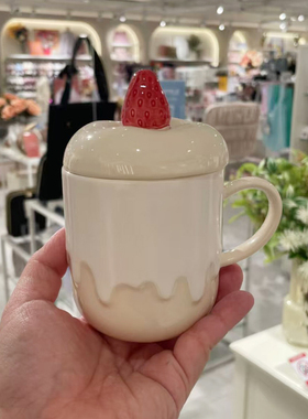 日本francfranc圣诞草莓巧克力饼干造型马克杯随手杯