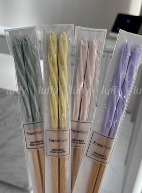 日本francfranc糖果色彩色筷子木筷子