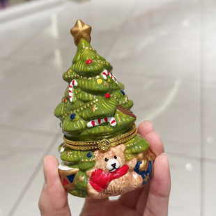 现货日本francfranc2025圣诞新款陶瓷首饰盒圣诞摆件桌面收纳盒