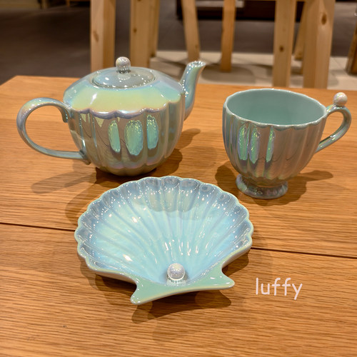 日本francfranc贝壳系列马克杯蛋糕碟茶壶