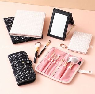 日本francfranc花呢系列化妆刷套装收纳包化妆镜子随身镜