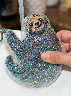 美国kikkerland创意可爱树懒海绵刷洗碗刷锅刷清洁擦