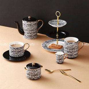 日本francfranc精美花呢图案陶瓷咖啡杯茶壶马克杯点心盘