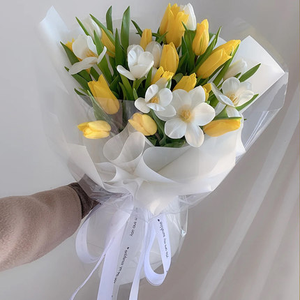 教师节粉郁金香混搭花束杭州鲜花同城速递生日配送订花店上门爱人