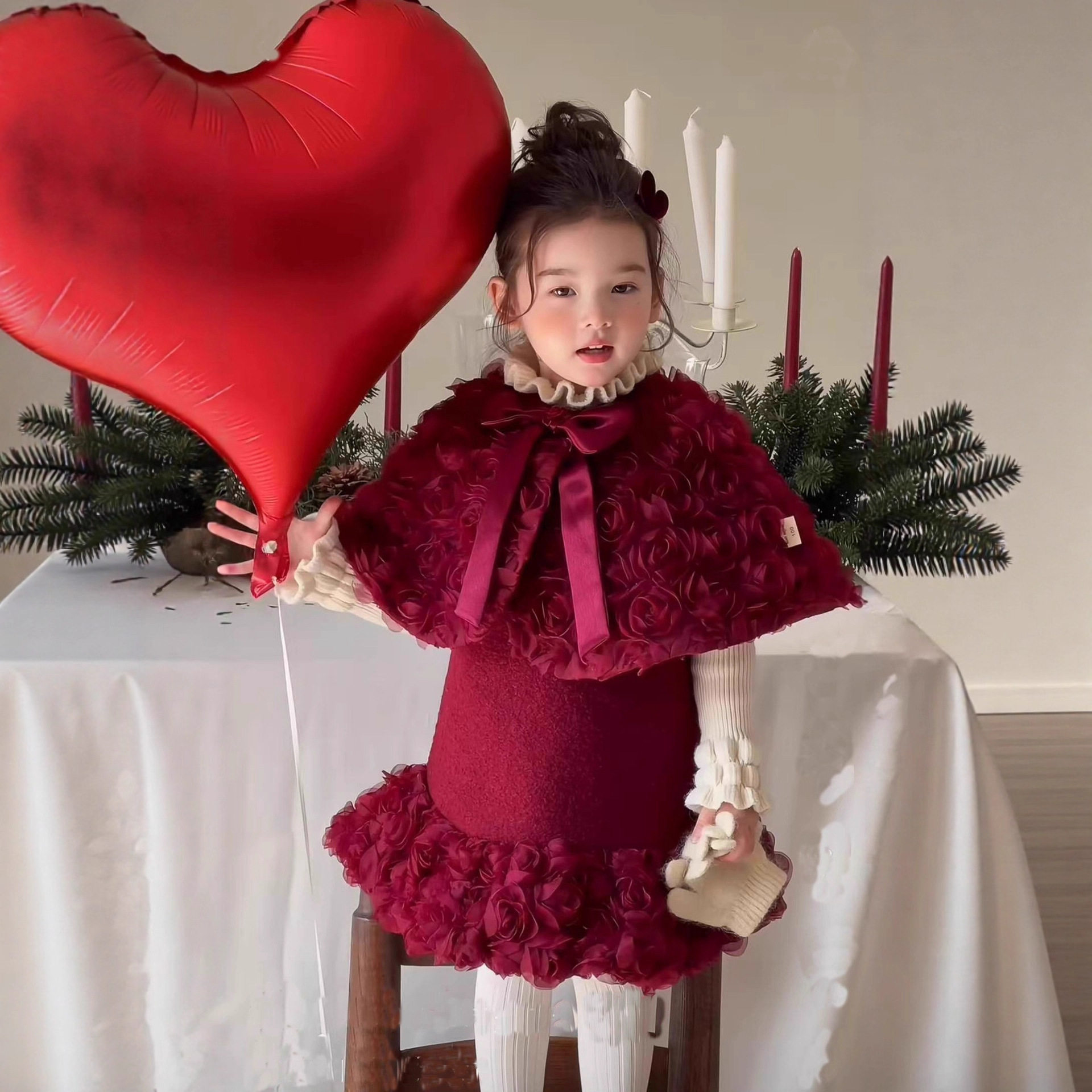 女童套装拜年服25新款冬季宝宝加厚保暖斗篷毛呢礼服公主连衣裙子,童装/婴儿装/亲子装,儿童运动套装,淘宝优惠券,粉丝福利购,淘宝优惠卷