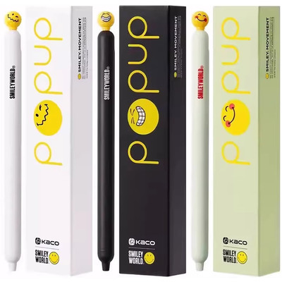 KACO按动中性笔替芯黑色ST头11cm通用笔芯灵悦popup SMILEY WORLD