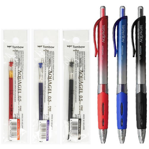 Tombow蜻蜓按动中性笔替芯红蓝黑