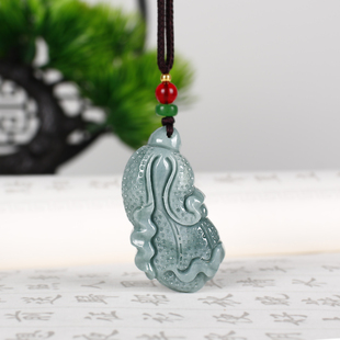 天然A货翡翠玉石雕刻白菜吊坠男女款项链百财来聚招财玉佩挂件