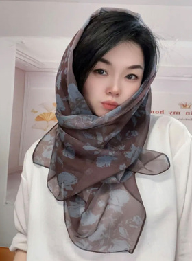 2025西丽纱140*35CM丝巾夏季防晒女士长巾时尚气质薄款优雅围巾