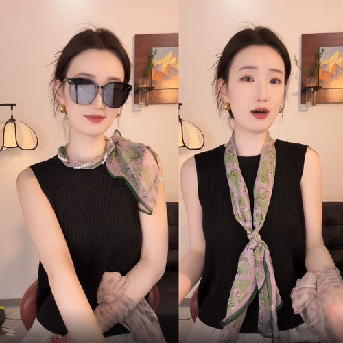 浪漫紫罗兰春夏法式轻薄丝巾围巾