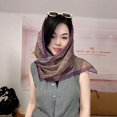 休闲风丝巾民族风文艺洋气百搭 紫色女士成人薄款 西丽莎长款 女夏季