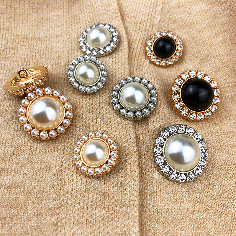金属大衣扣圆形百搭扣子女上衣毛衣纽扣外套毛呢珍珠装饰钮扣百搭,居家布艺,纽扣,淘宝优惠券,粉丝福利购,淘宝优惠卷